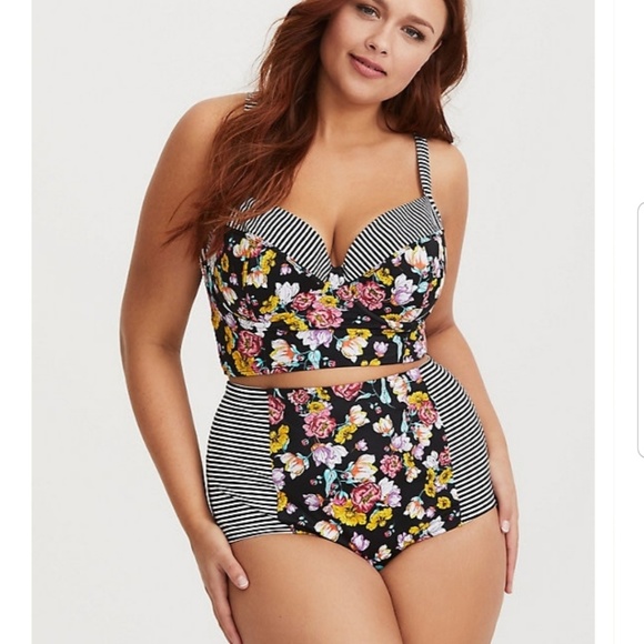 torrid Other - New! 3x Torrid Striped Floral 2pc Swimsuit